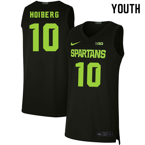 Youth Michigan State Spartans #10 Jack Hoiberg NCAA Nike Authentic Black 2020 College Stitched Basketball Jersey BS41D78GX